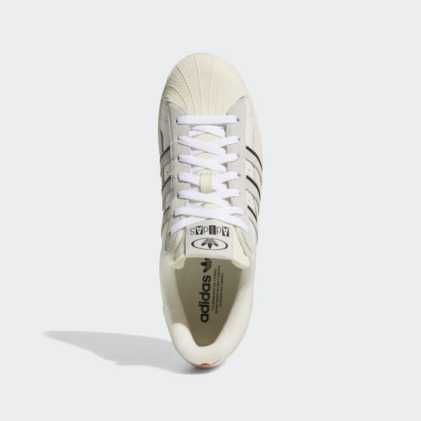 Image of adidas Superstar Mens Shoes Size 8.5, Color: Cloud White /Aluminium /Vivid Red