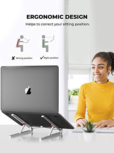 Shelcone Laptop Stand, Portable Laptop Stand, Foldable Desktop Notebook Holder Mount, Adjustable Eye-Level Ergonomic Design #TOP1