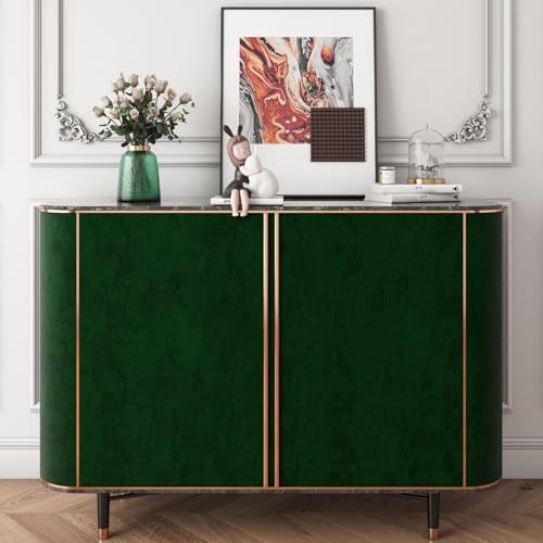 YENHOME Emerald Green Wallpaper Stick and Peel 17.7"X200" Green Peel and Stick Wallpaper Self Adhesive Felt Fabric Wallpaper Contact Paper Velvet Flocking Liner for Jewelry Drawer Renter Friendly by YENHOME - Used condition - Image 3