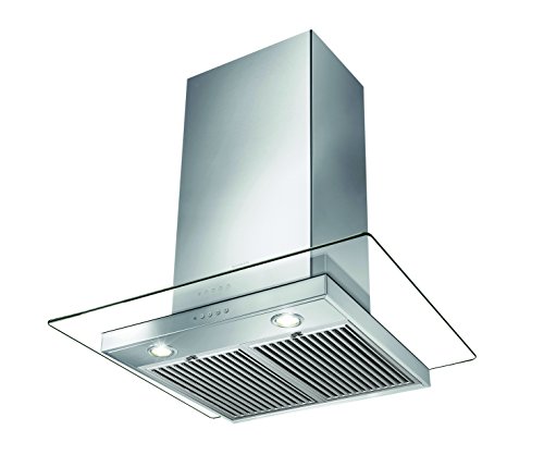 Image of Faber 60cm 800 m3 /hr Chimney (Glassy 800 LTW (E), 2 Baffle Filters, Steel /Grey)