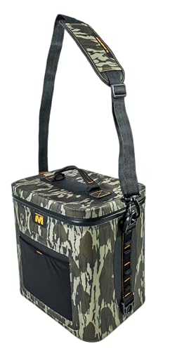 Image of Muddy 16 Qt Soft Cooler - Mossy Oak Bottomland Insulated 15L Soft-Sided Cooler Bag with Shoulder Strap, 12-24 Can Capacity & Storage Pocket