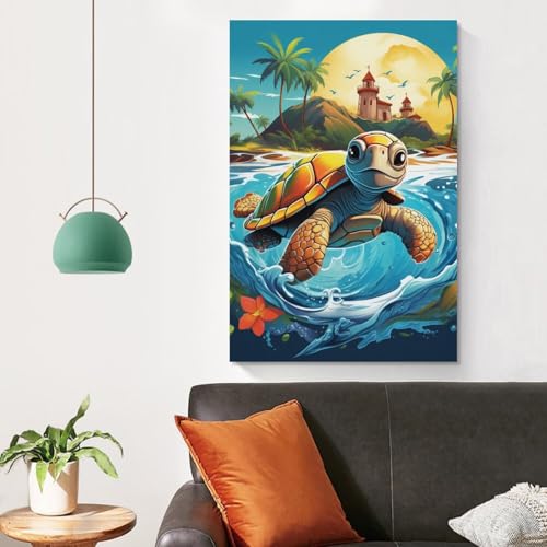 Cuadro de tortuga marina para decorar un salon de estilo tropical 4