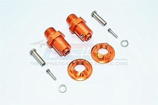 GPM for Traxxas TRX-4 Trail Defender Crawler Upgrade Parts Aluminum Hex Adapters for Front Or Rear Wheels (17mm Hex, 19mm Long) - 1Pr Set Orange