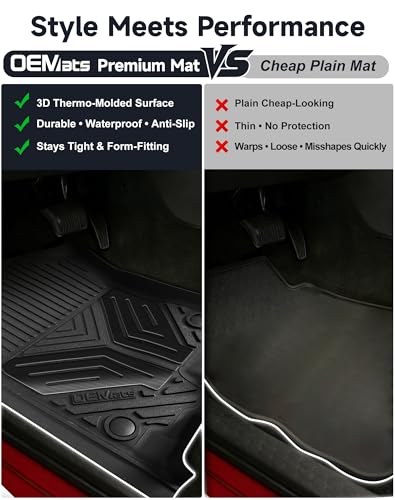 Image of Premium Color TPE Floor Mats for Ram 1500 Crew Cab 2019-2024 | Bucket Seats | All-Weather Custom Fit Floor Liners Full Set | Carbon Fiber Wing Design | No Rear Under-Seat Storage (Not Classic)