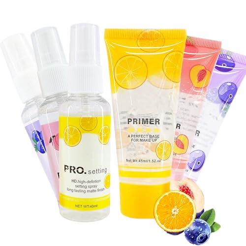 Grospe Primer & Setting Spray Set, Natural Matte Finish, 2-In-1