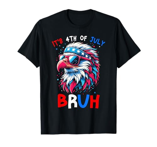 Bruh it's 4th Of July Boys Kids Fourth Of July Bald Eagle T-Shirt