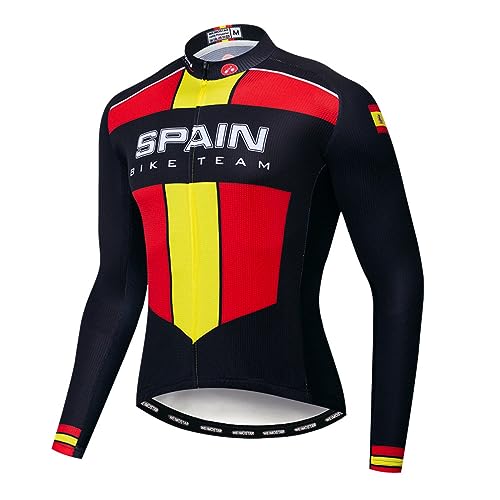 Maillots de cyclisme homme Espagne manches longues contre le froid en VTT