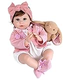 Aori Realistic Reborn Baby Dolls - 22 Inch Lifelike Baby Girl with Feeding Bottle & Pacifier, Weighted Cloth Body for True-to-Life Feel, Gift for Kids Ages 3+