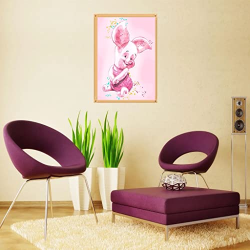 Bogviap Pig Diamond Painting,Pig Diamond Painting Kits For Adults,5D Round Full Drill Pig Diamond Art,Perfect For Relaxation And Home Decor (Pig 12X16Inch) #TOP2