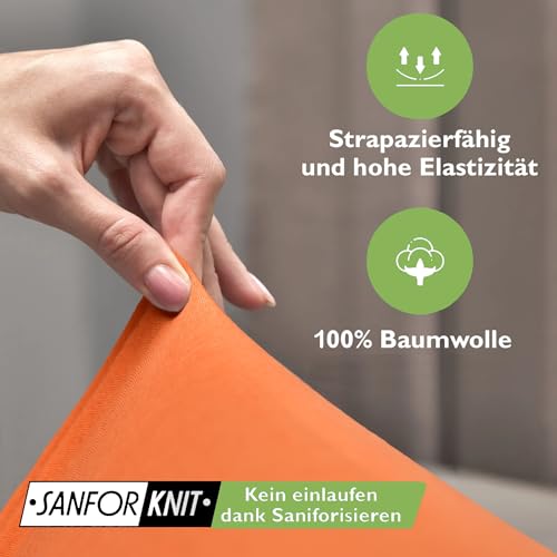 leevitex® Spannbettlaken 120x200cm - 130x200cm | Spannbetttuch Bettlaken | 100% Jersey Baumwolle | Matratzenhöhe bis 25 cm | Ökotex… – Ansicht 6