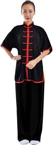 ZooBoo Traje unisex de mezcla de algodón de manga corta Tai Chi para ejercicio matutino, uniforme Kung Fu