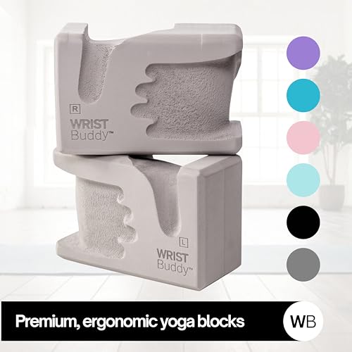 Image of WRISTBuddy Hand-Shaped Ergonomic Yoga Blocks for Optimal Wrist Support During Yoga, Pilates, Pushups, Planks, and Handstands - Patented Non Slip Blocks for Enhanced Stability and Comfort.