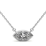 Gioiello personalizzato IGI 0,50 carati taglio marquise diamante creato in laboratorio solitario lunetta ciondolo in oro bianco giallo rosa 14 k per donne, G-VS1, Medium, Gemma, Diamante sintetico