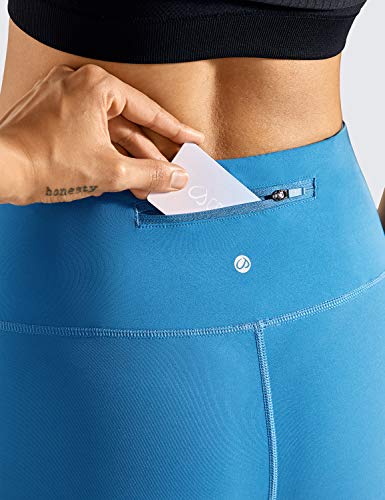 Crz Yoga High Waisted Yoga Pants Women's Workout Capris Athletic Leggings With Pocket Luxury Naked Feeling - 17 Inches Carbon Blue - 17'' Medium #TOP4