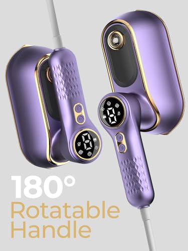 Image of NIASSO Travel Steamer, 1200W Portable Handheld Fabric Steamer for Clothes | 4Modes with LCD Display, Powerful Wrinkle Remover, 150ML Water Tank, 10S Fast Heat-Up, 120V Only (Not for Europe), Purple