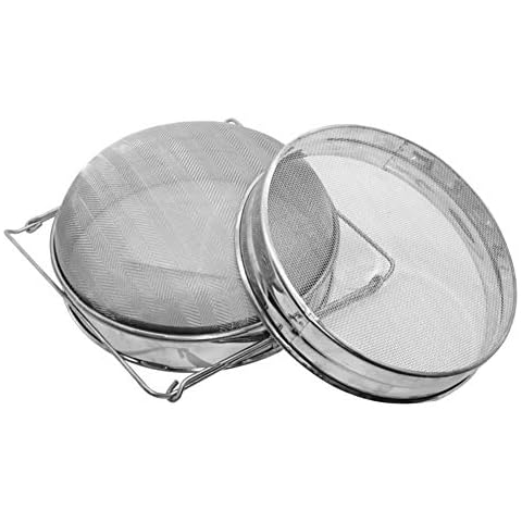 Lucky Farm Honey Filter Strainer Double Layers Sieve with Holders Stainless Steel Beekeeping Equipment Cover