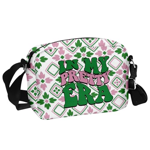MAOFAED Sorority Gift For Women, Pink And Green Sorority Crossbody Bag, Sisterhood Gift Social Club Gift
