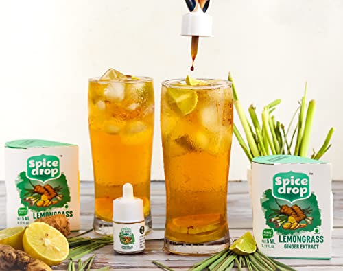 Image of Spice Drop Lemongrass Ginger Natural Extract | Best for Tea, Soups, Salad Dressings, Shakes | 0.17 Oz (180 Drops) | No Preservatives | Vegan Friendly | Keto & Paleo Friendly | Non-GMO | Drop and Stir
