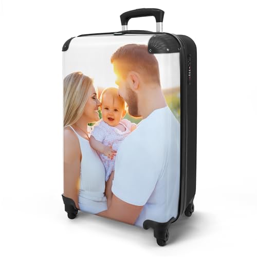 NoBoringSuitcases.com® Handgepäck Koffer 55x40x20 Personalisiert - Reisekoffer mit Rollen, Leichtgewicht Hartschalenkoffer, Trolley Kabinengepäck mit Eigenem Design, Koffer für Flugzeug, Frauen, Damen