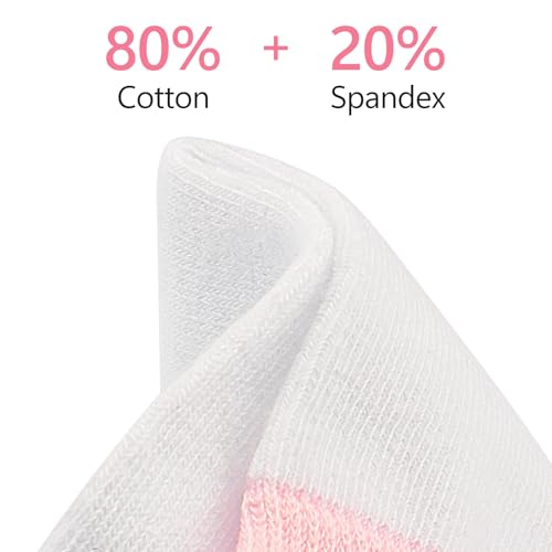 Looching 5 Pack Baby Toddler Girls Ruffle Ankle Socks Cute White Soft Cotton Pink Frilly Dress Low Cut Sock for 1-8 Years Kid3