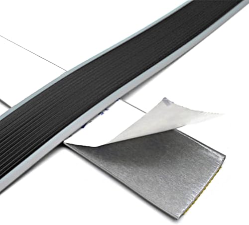 Keetoz 5 CM Flat Step Protector Stair Pads Mat Rug with Safety Adhesive (Black, Pack of 3) – Non-Slip Indoor Stair Runner Protector for Enhanced Safet