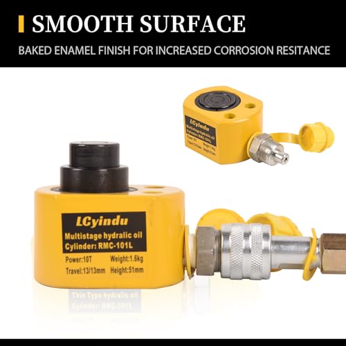 Image of Porta Power Kit 10T Multi Section Stroke Hydraulic Ram Cylinder Jack RMC-101L 0.98 inch Stroke Single-Acting + 400cc Hydraulic Hand Pump CP-180 for Machinery and Industry