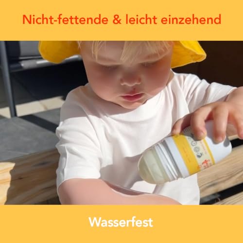 4. Bild von DERMA Sonnenschutz Roll-On Lotion für Baby & Kinder LSF 50 UVA-UVB| Sonnencreme Gesicht & Körper | Nicht-fettende, Wasserfest | Parfümfrei, Hypoallergen Sonnenmilch für Kids | Empfindliche Haut | 50ml
