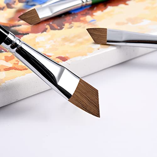 Magic Touches Artist Paint Brush Set (6 Sizes), Natural Sable Angle Tip, Best Absorption Smoothest Flow For Watercolor Oil Acrylic Gouache, Painting Art Supplies For Beginners To Professionals #TOP5
