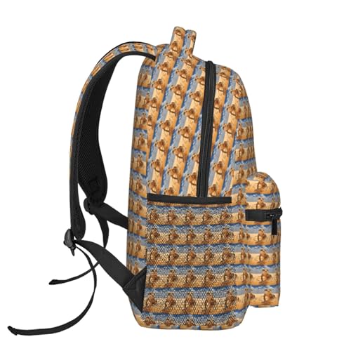 Mochila de leopardo arena para escapadas de fin de semana y oficina 3