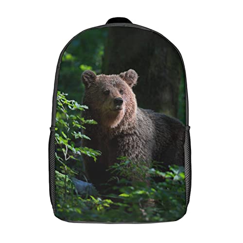 Sac à dos ours 17 pouces imprimé 3D unisexe pour école et loisirs