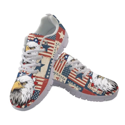 Image of GIFTPUZZ Mens Lace Up Athletic Trainers Running Sneakers Wedge Breathable Gym Lightweight Sports Tennis Shoes