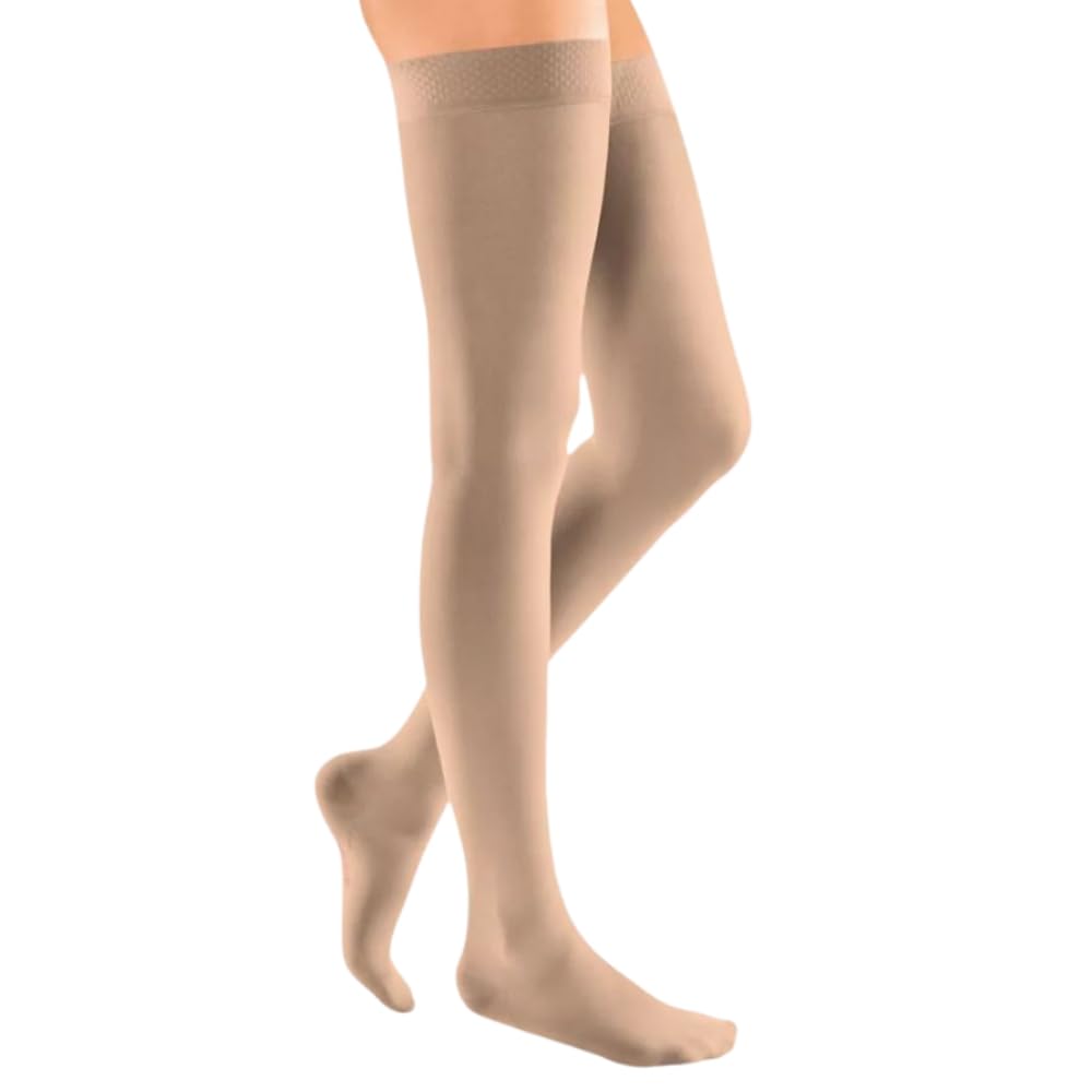 mediven Elegance CCL1 Thigh Length Closed Toe Compression Stockings with Topband Standard Length