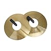 QUXVUIS Traditional Cymbal Musical Instrument Alloy Jazz Drum Crash Cymbals Home Practicing Students Suitable For Long Term Each Cymbal Comes Finger Strap For Easy Holding And, Golden, 200mm #3