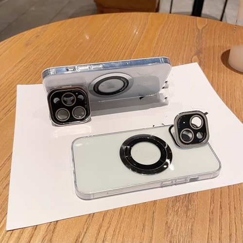 Coque iPhone 13 Pro transparente violette avec support d'objectif