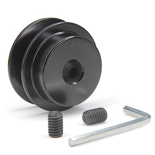 Zeberoxyz AK20 Stegscheiben mit Einzelrille, 2.0Außendurchmesser 1/2Bohrung Keilriemenscheibe aus Gusseisen für Keilriemen