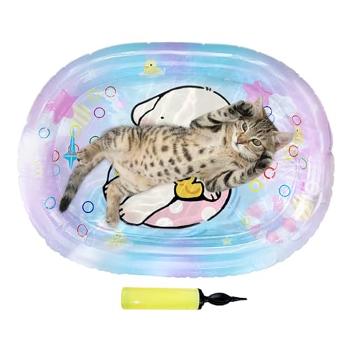 Tapis sensoriel d'eau pour chat rafraîchissant avec pompe de gonflage - 2