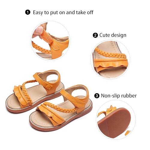Image of GINFIVE Toddler Girls Sandals Little Girls Kids Summer Shoes Toddler Sandals