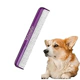 Pet comb for easy mat removal - silky smooth rotating teeth untangles without causing pain to pets. (7', Purple)