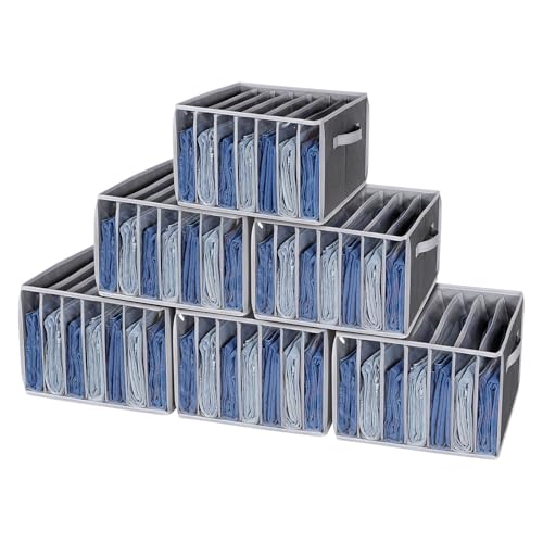 Zilink Pant Organizer for Closet Jeans Storage Organizer for Closet, 6 Pack