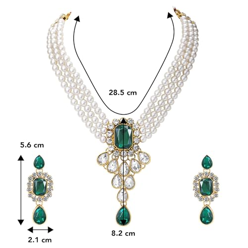 Image of Peora Crystal Faux Pearl Jewellery Gift Set for Women