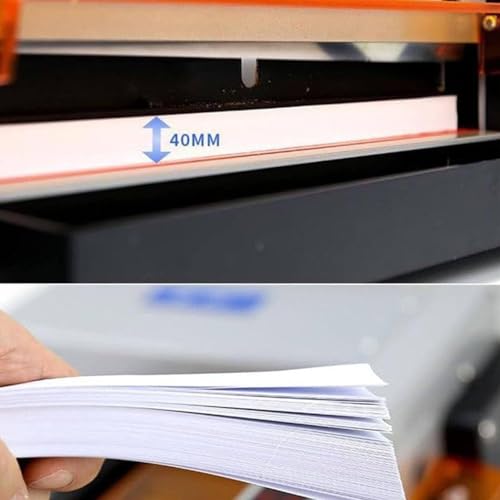 Automatyczne elektryczne gilotynowe nożyce do papieru - precyzyjny trymer biurkowy z siatkami wyrównującymi, cięcia o szerokości 300 mm i grubości 40 mm do papieru, kartonu i innych