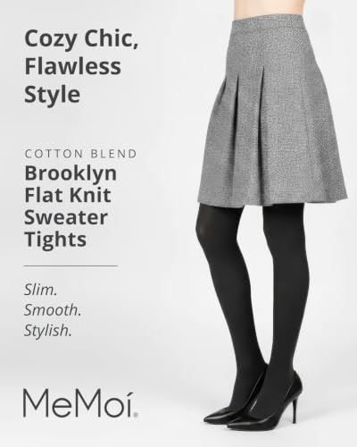 Image of MeMoi Brooklyn Flat Knit Sweater Tights for Women, Cotton Blend XS-6X