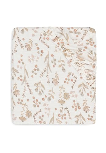 Jollein Sábana Bajera Ajustable De Punto Bloomy De 70 75 X 140 150 Cm, 100 Algodón, Con Certificado Öko-Tex