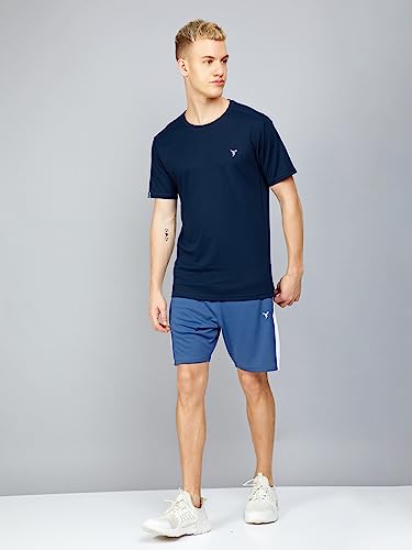 Image of TECHNOSPORT Men's Slim Fit Polyester Activewear Sports T-Shirt with Moisture-Wicking Comfort for Workout, Running & Gym