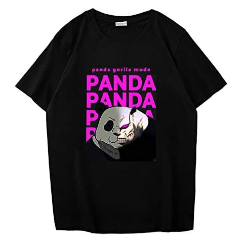 EDMKO Hot Blood Animation 3D Jujutsu Kaisen Prints T-Shirt Couples Teen Breathable Tee Tops Panda Cartoon Patterned Short Sleeve for Mens,M Cover