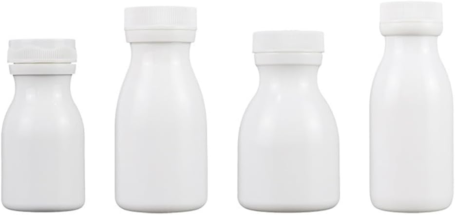 100PCS 60-150ML Empty HDPE Plastic White Seal Calcium Bottles Supplement Travel Refillable Containers With Screw Cap Medicine Pill Vial Reagent Refillable Travel Containers (80ml)