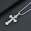 Jpltlvy Titanium Steel Cross Pendant Necklace for Men Hip Hop Style Trendy Chain Unisex Gift #2