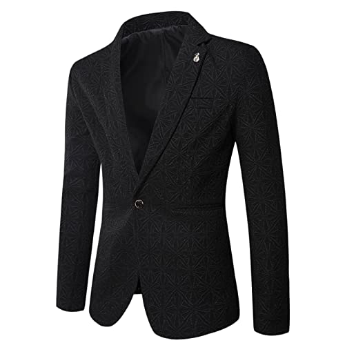 Men's Jacquard Blazers One Button Suits Tuxedo Shawl Collar Party Dinner Wedding Suit Daily Business Sport Coats