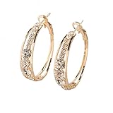 Hoop Earrings for Women 24mm Small Personalized Rhinestone Hoops Statement Accessories Jewelry Gifts for Ladies