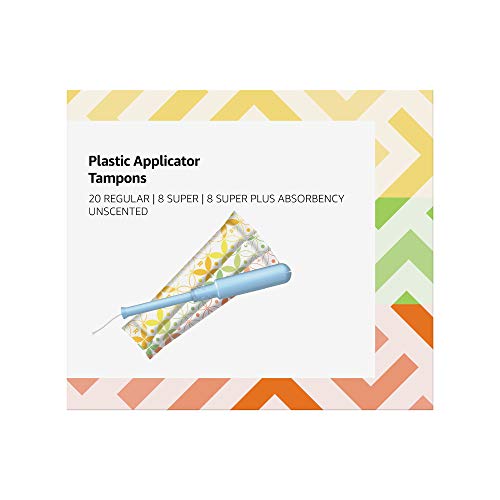 image for Amazon Brand - Solimo Plastic Applicator Tampons, Heavy Absorbency Mul